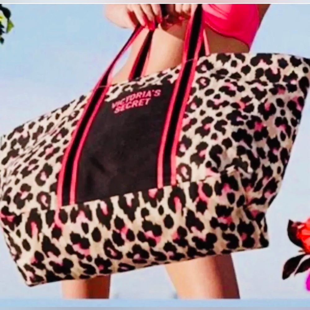 Victoria's Secret Leopard Print Tote Bag - Black and Pink - Picture 5 of 5